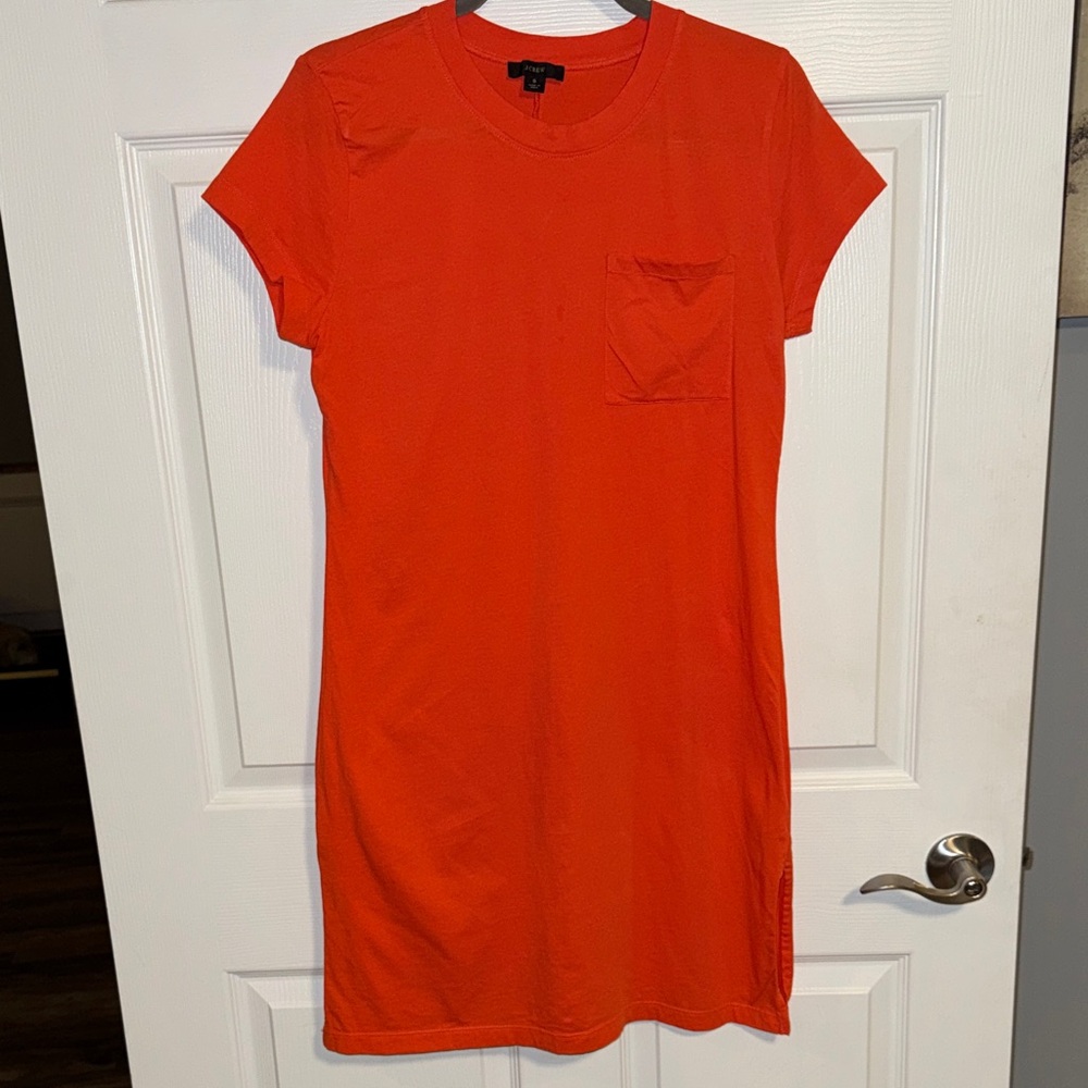 J. Crew Vibrant Orange T-Shirt Dress